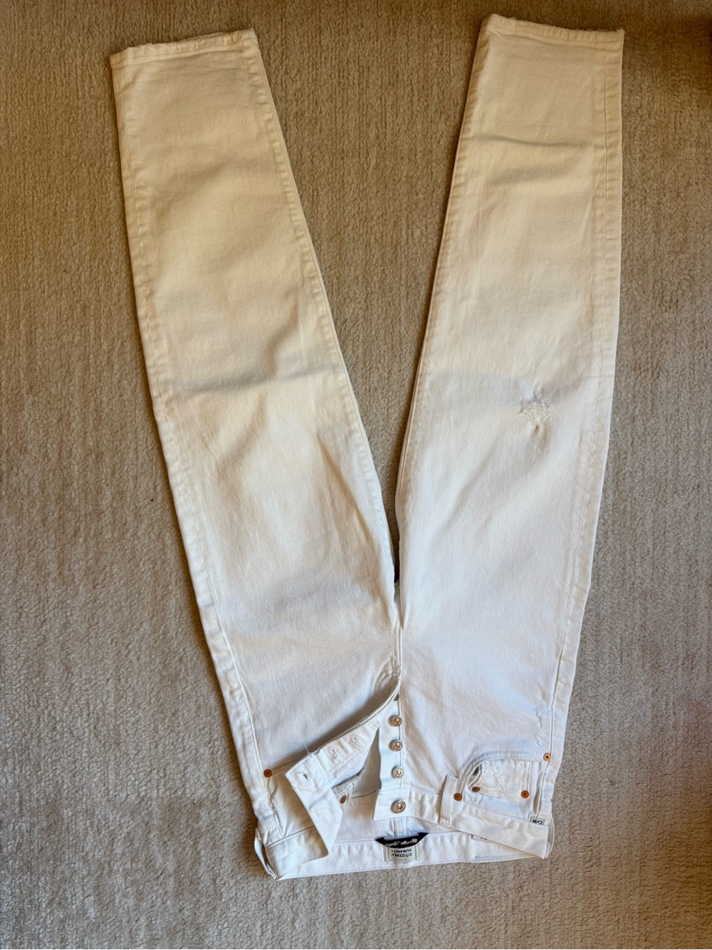 Citizens Of Humanity Cream Straight-Leg Jeans